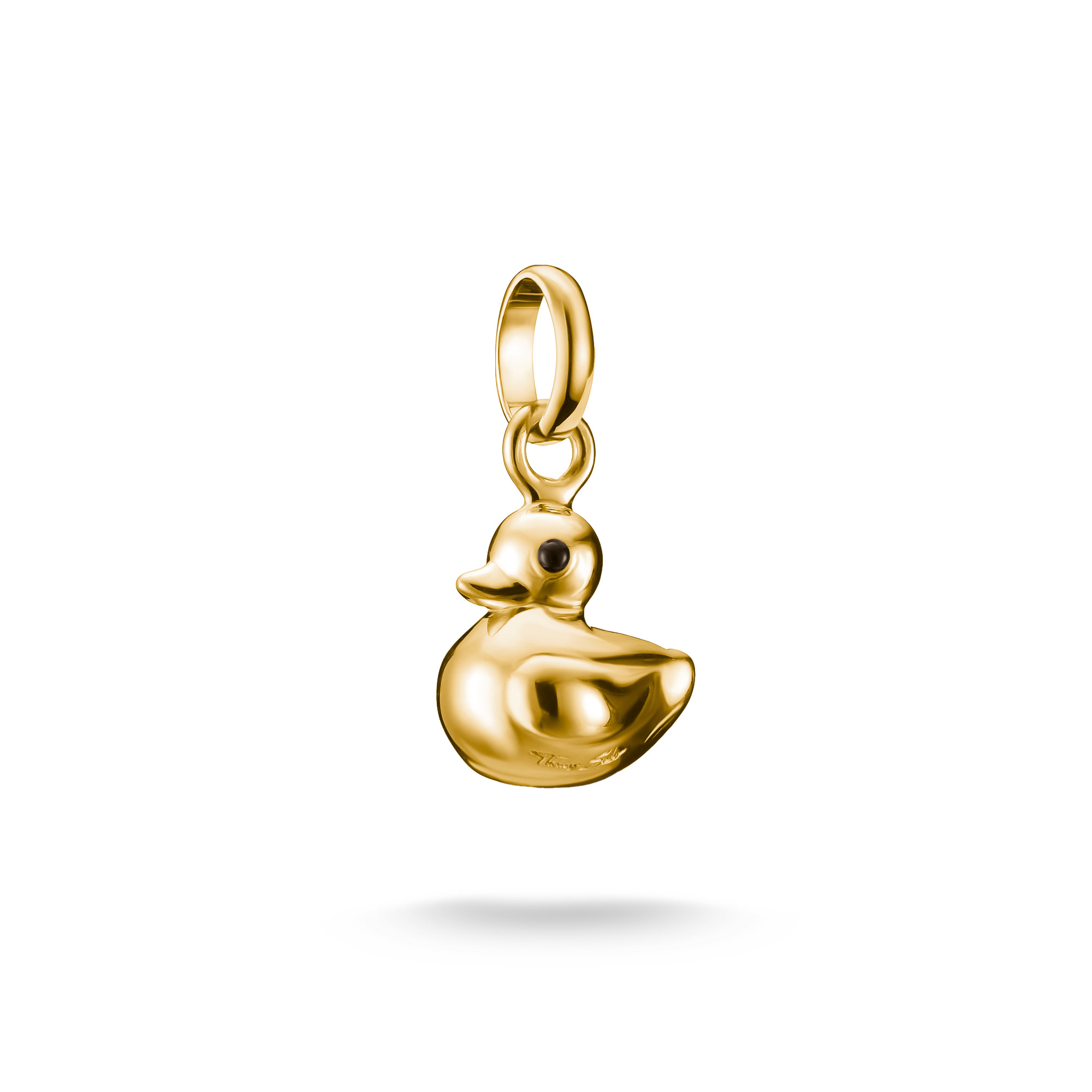 Thomas Sabo Charm-Anhänger Ente, 925 Silber vergoldet, 19x10mm, gold, unisex