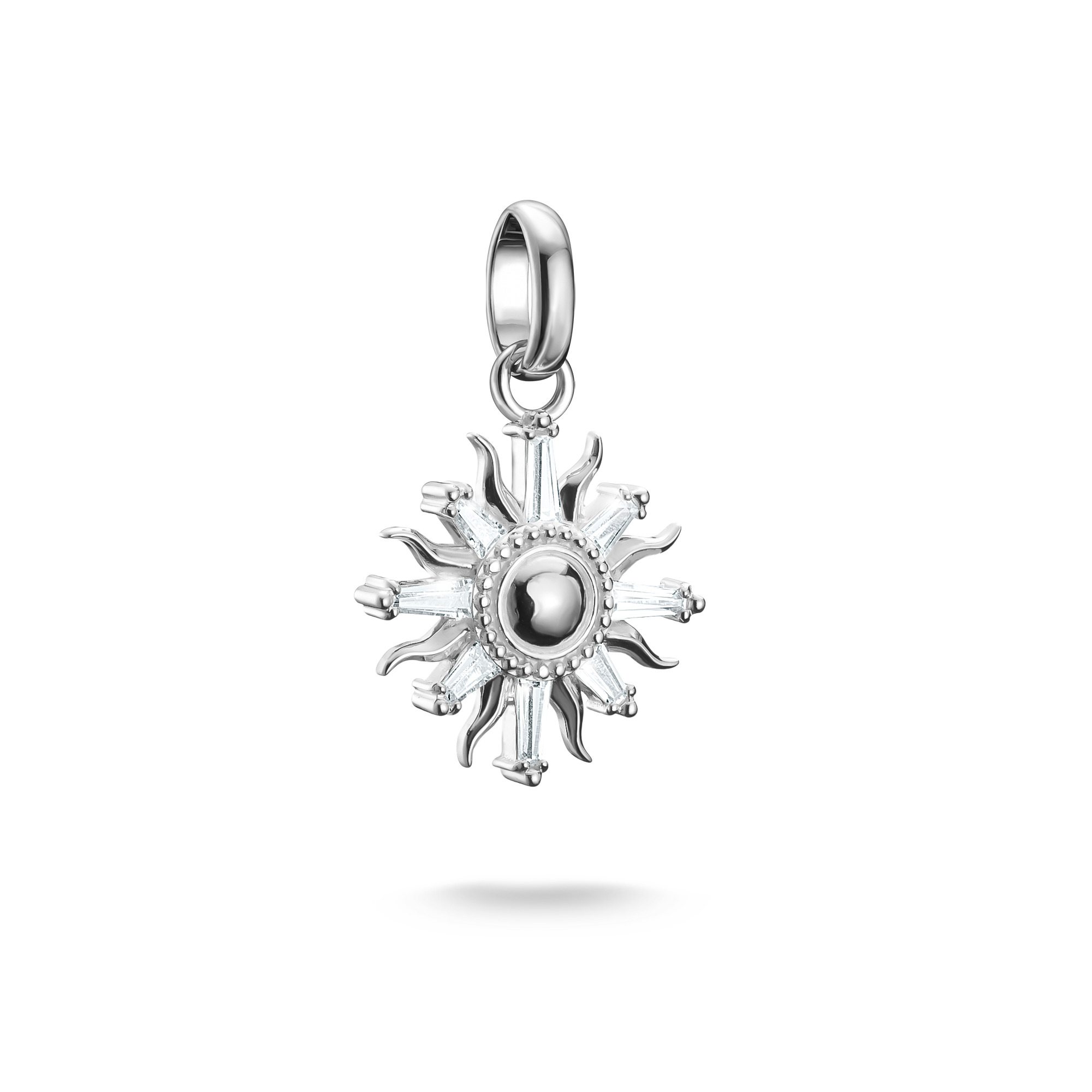 Thomas Sabo Charm-Anhänger Sonne, 925 Silber, Zirkonia, 22x14,5mm, silberfarben