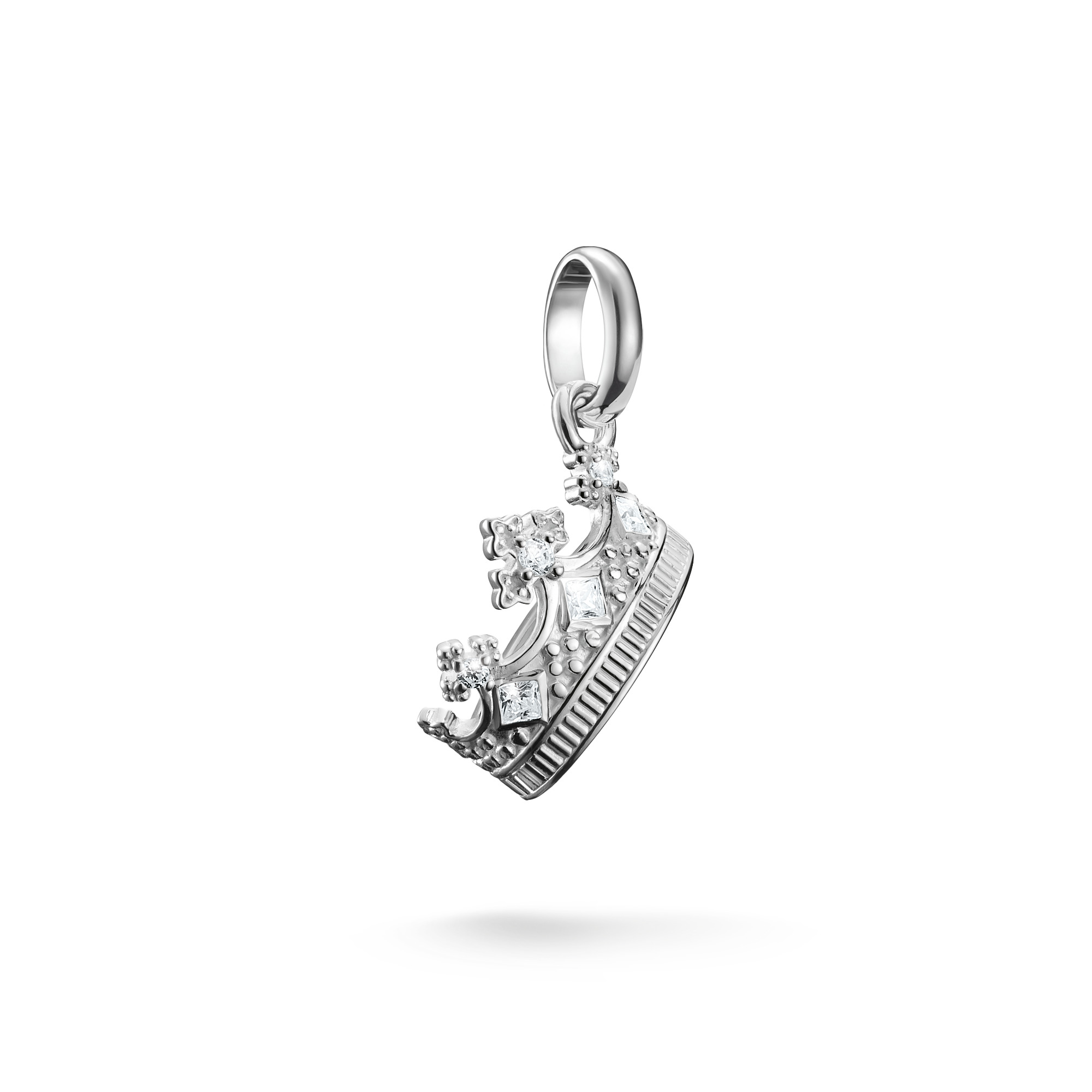 Thomas Sabo Charm-Anhänger Krone, 925 Silber mit Zirkonia, 19,5x13mm, silber