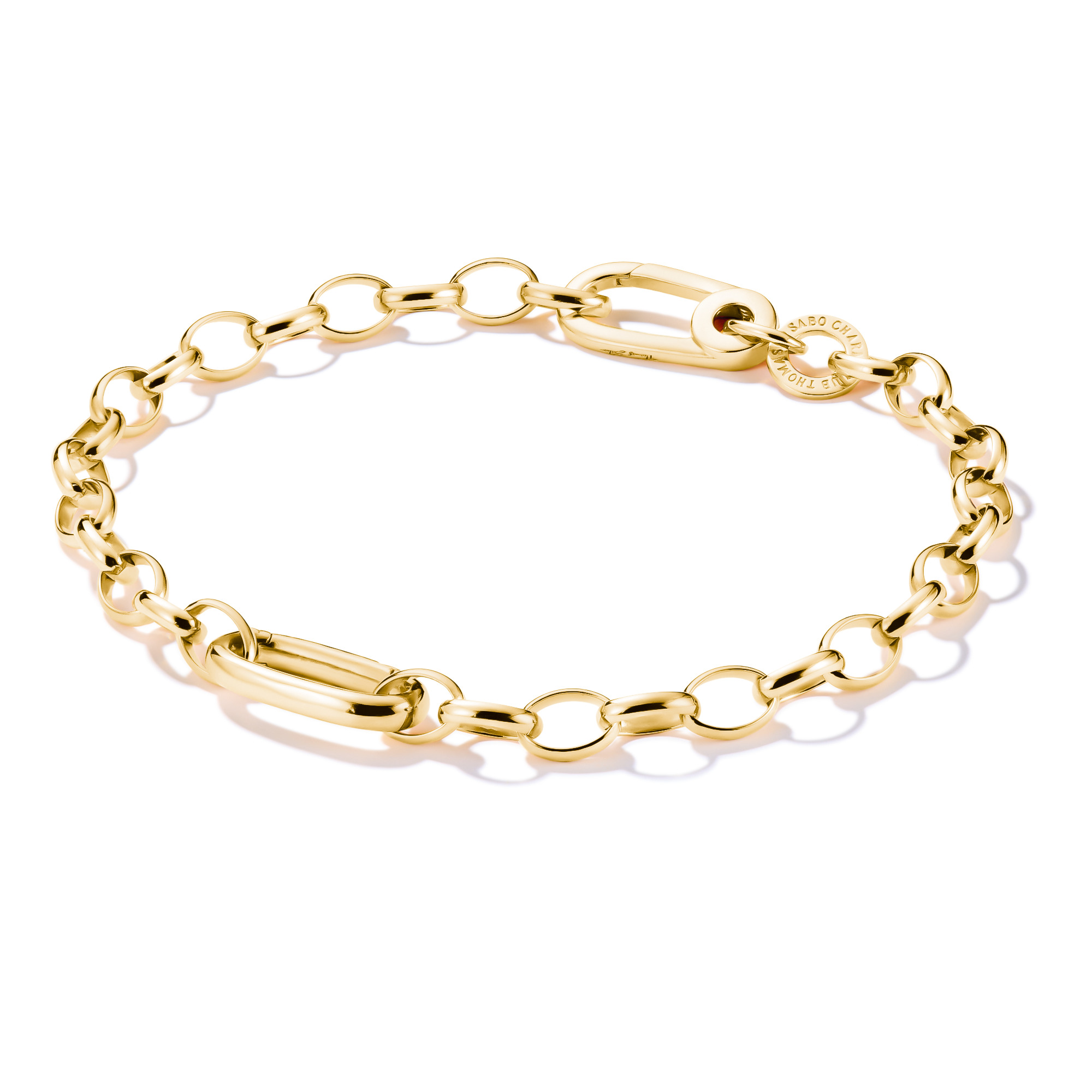 Thomas Sabo Charm-Armband Connect Link, 925 Silber vergoldet, 17cm, unisex