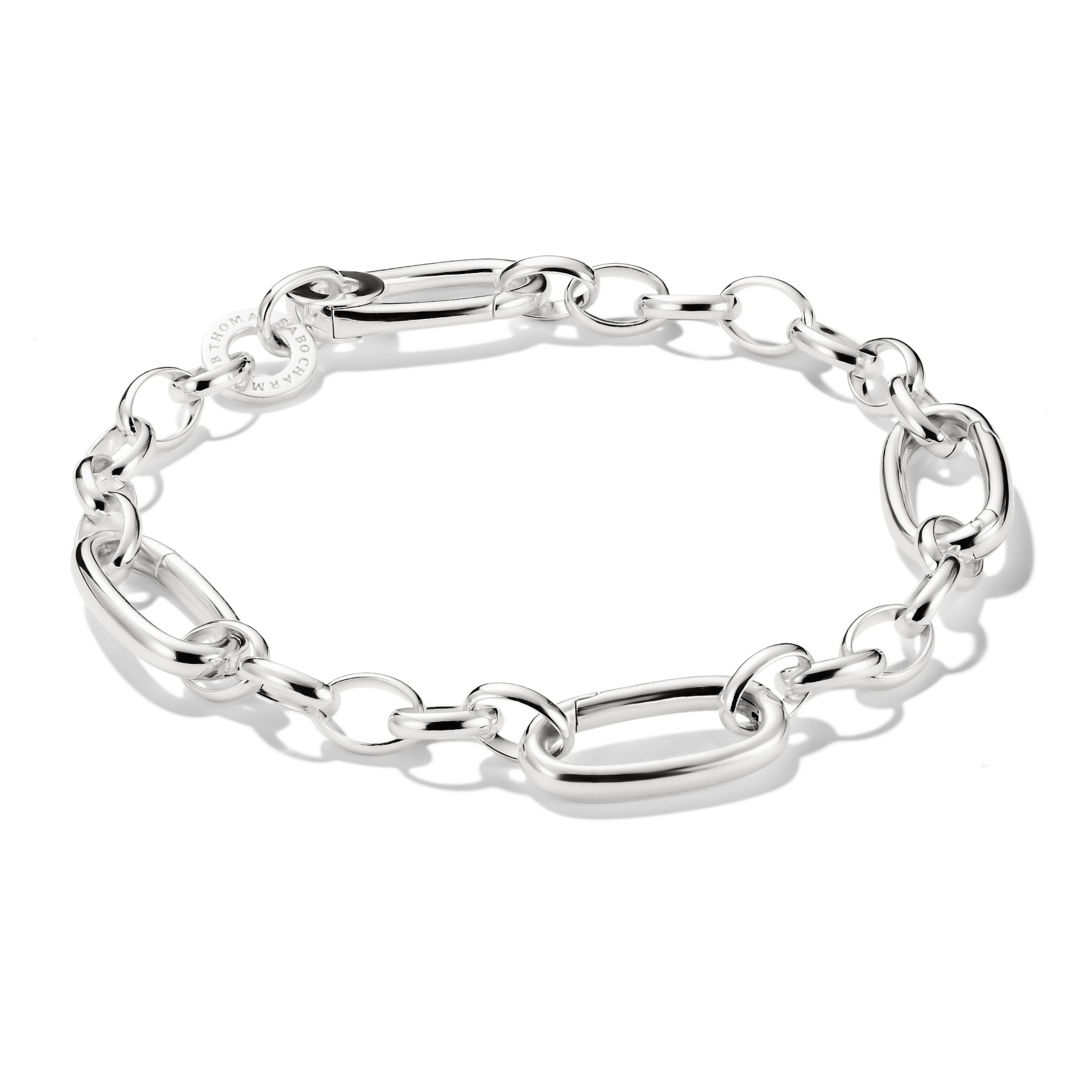 Thomas Sabo Charm-Armband, 925er Silber, 17cm, 3 Connect Links, silberfarben