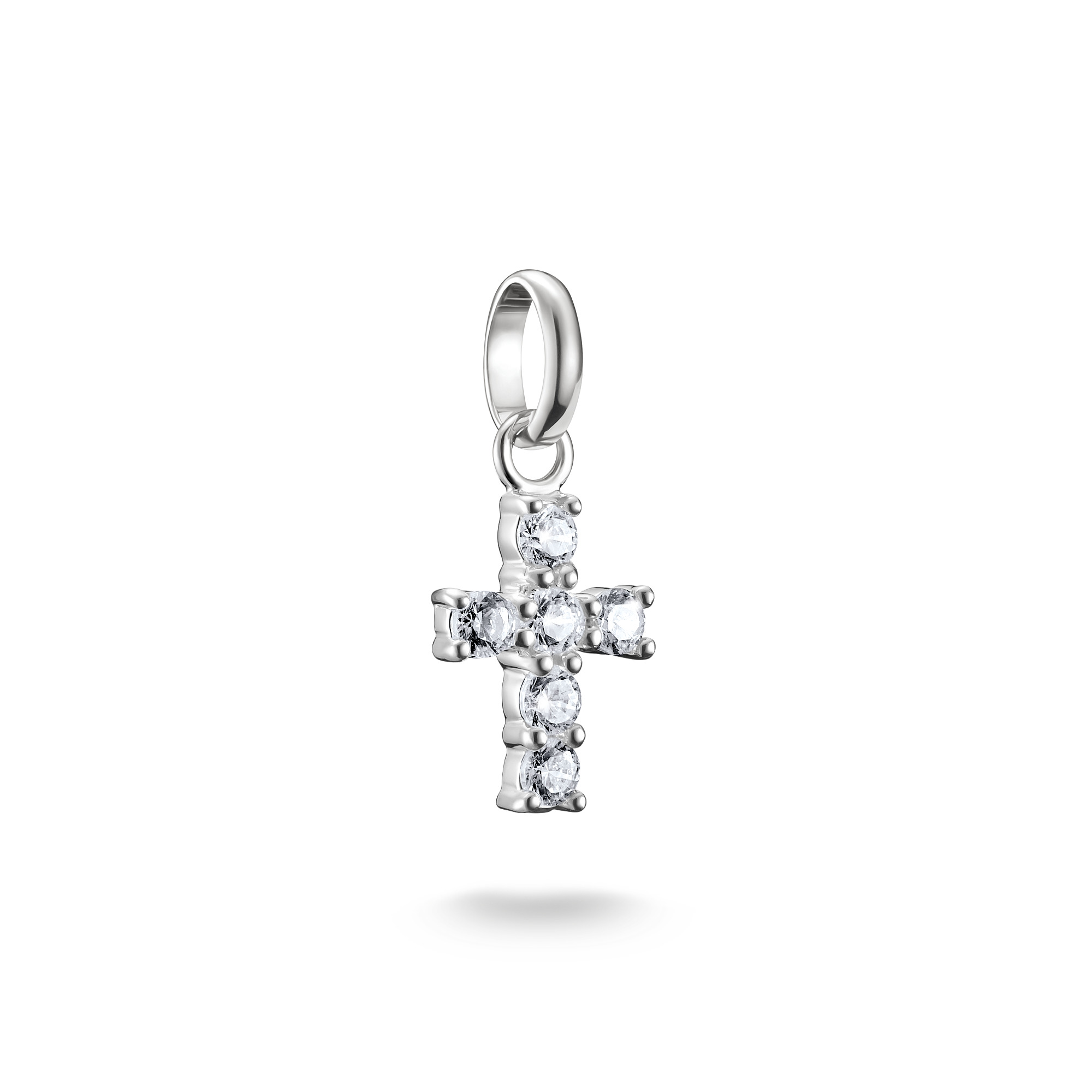 Thomas Sabo Charm-Anhänger Kreuz, 925 Silber mit Zirkonia, 20x9mm, silberfarben