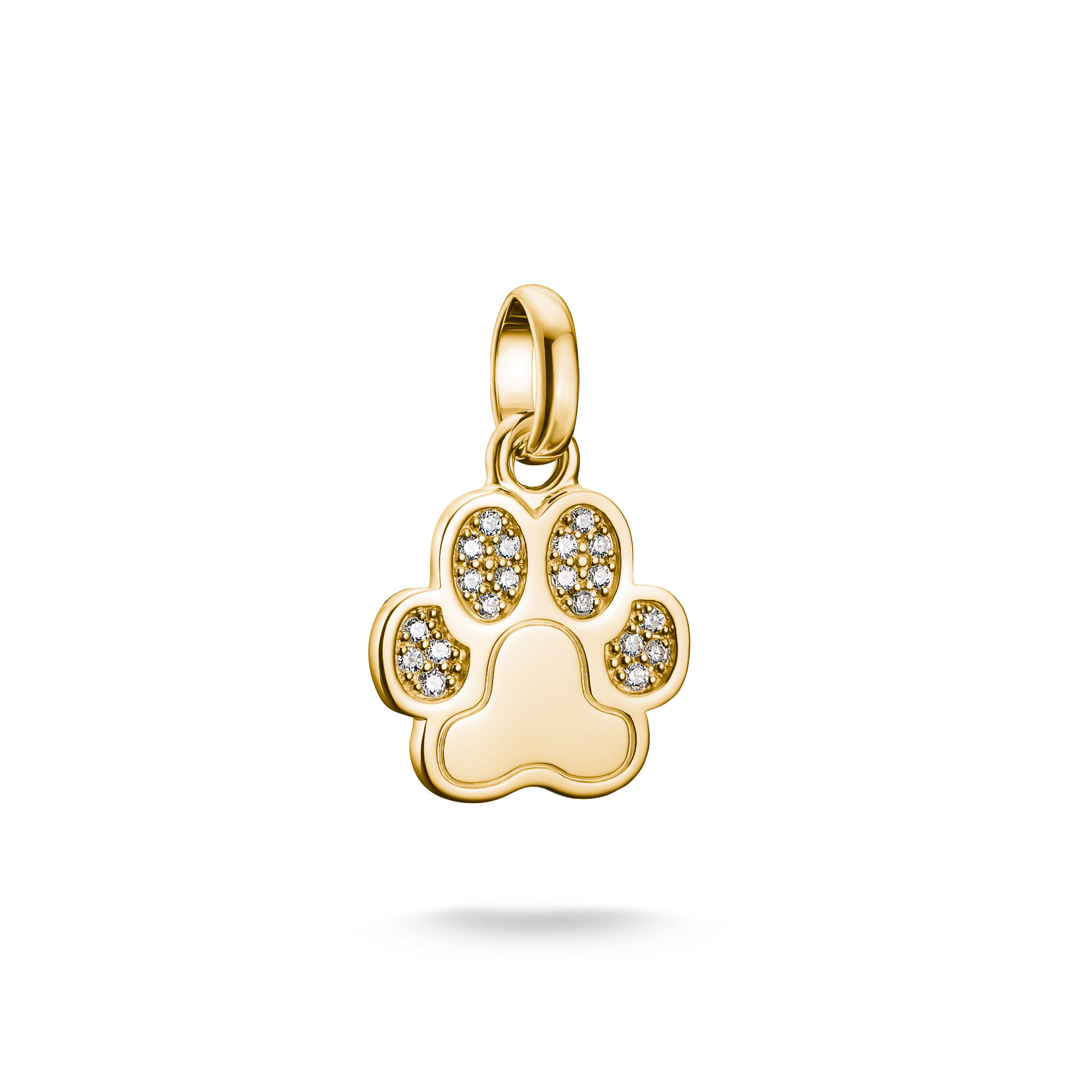 Thomas Sabo Charm-Anhänger Pfote, vergoldetes Silber 925, Zirkonia, 20x13mm