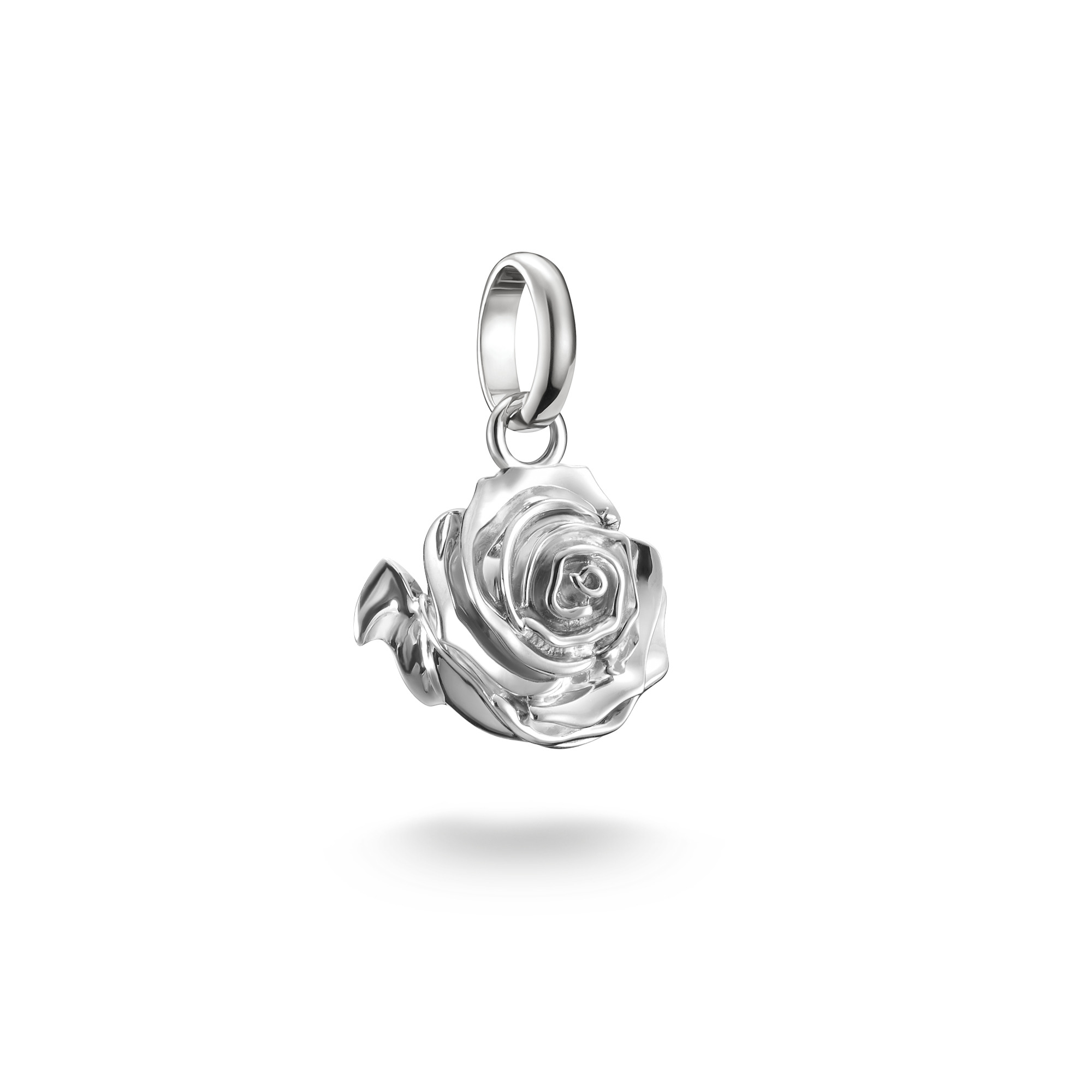 Thomas Sabo Charm-Anhänger Rosenblüte, 925er Silber, 18x11mm, Unisex, Silberfarben