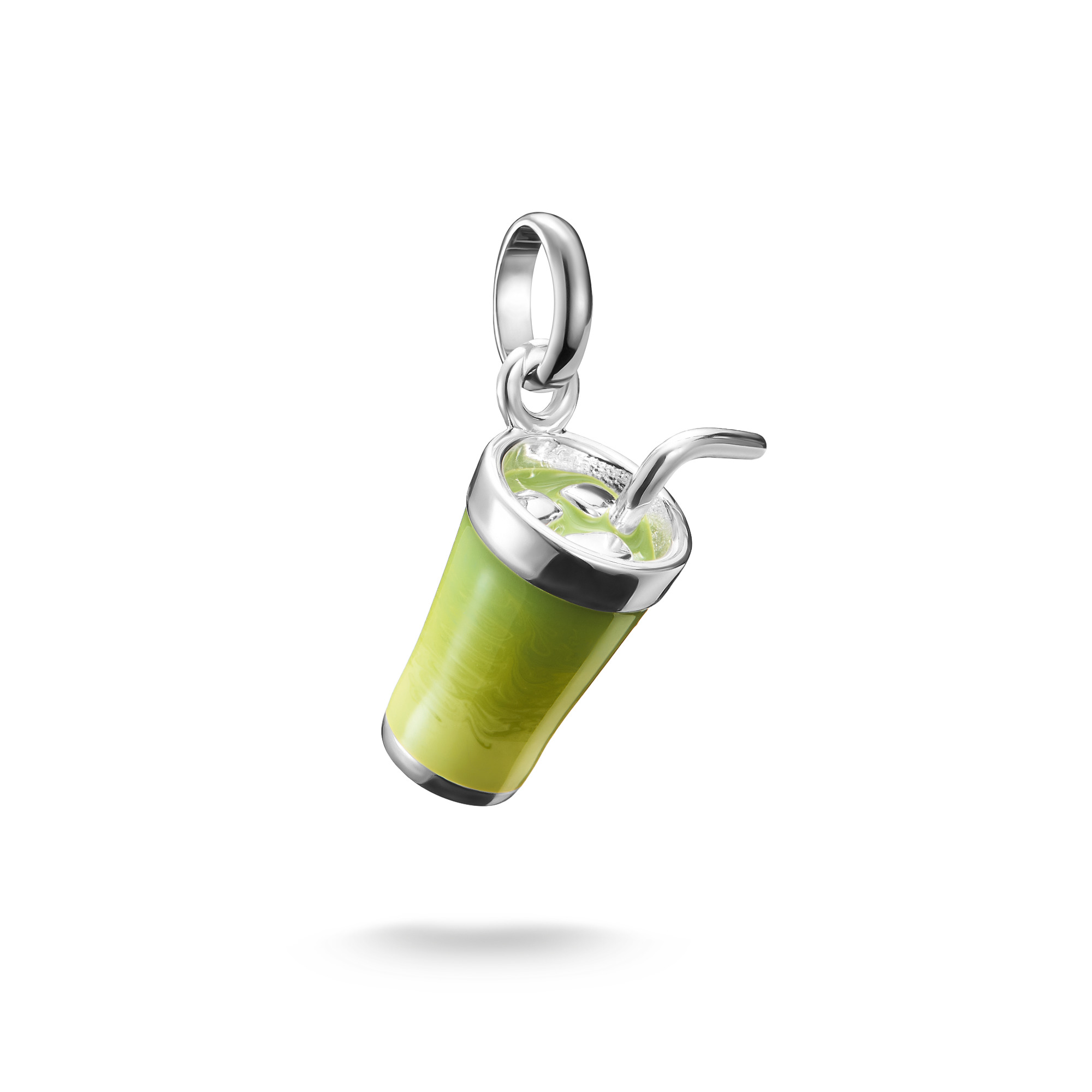 Thomas Sabo Charm-Anhänger Matcha Latte, 925 Silber, silber-grün, 21x9mm