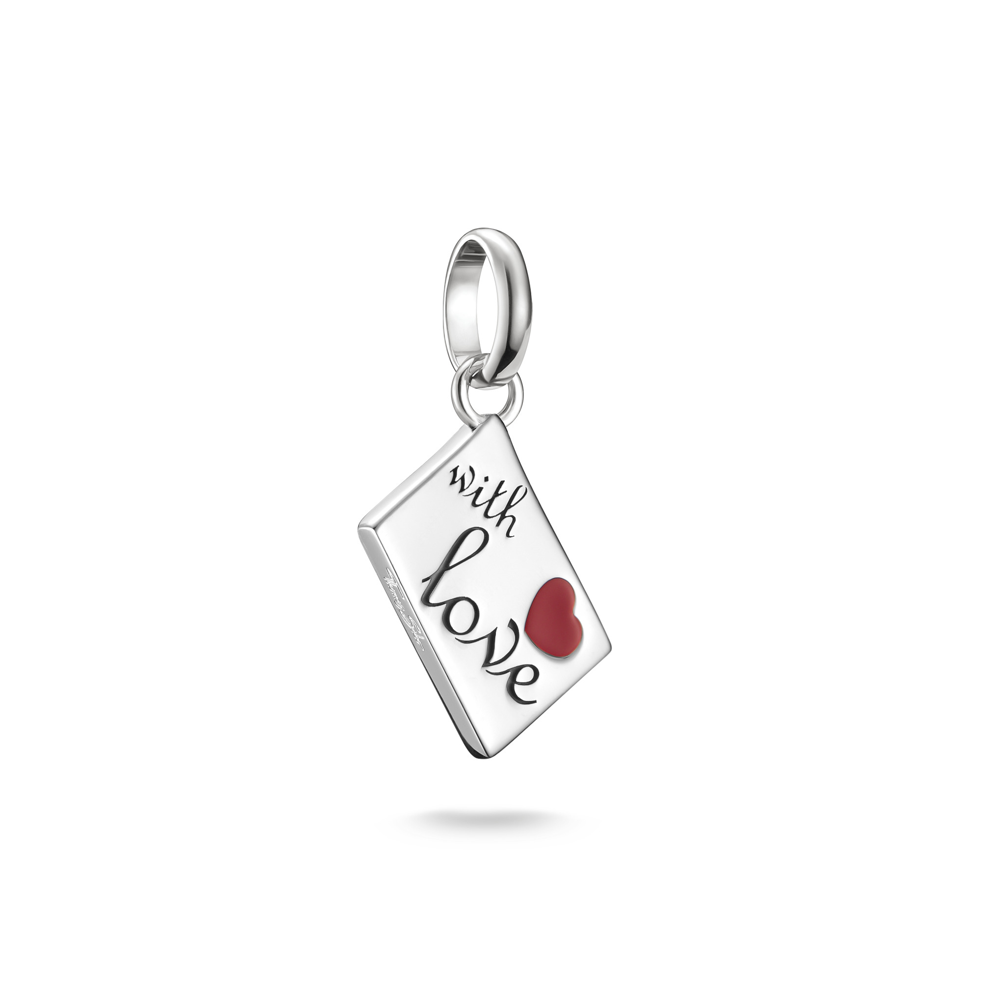 Thomas Sabo Charm-Anhänger Liebesbrief, 925 Silber, 18x9mm, Rot & Silber