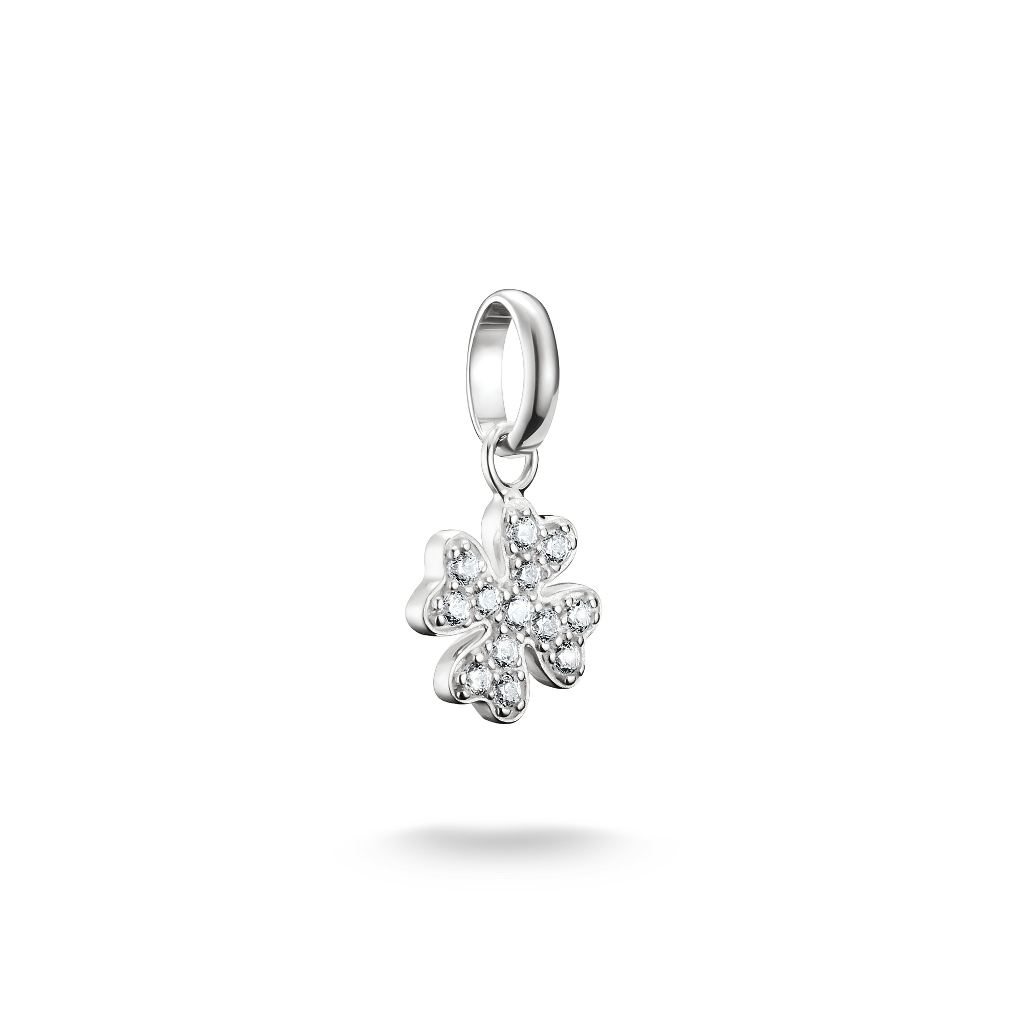 Thomas Sabo Charm-Anhänger Glücksklee, 925 Silber mit Zirkonia, 16,5x9mm