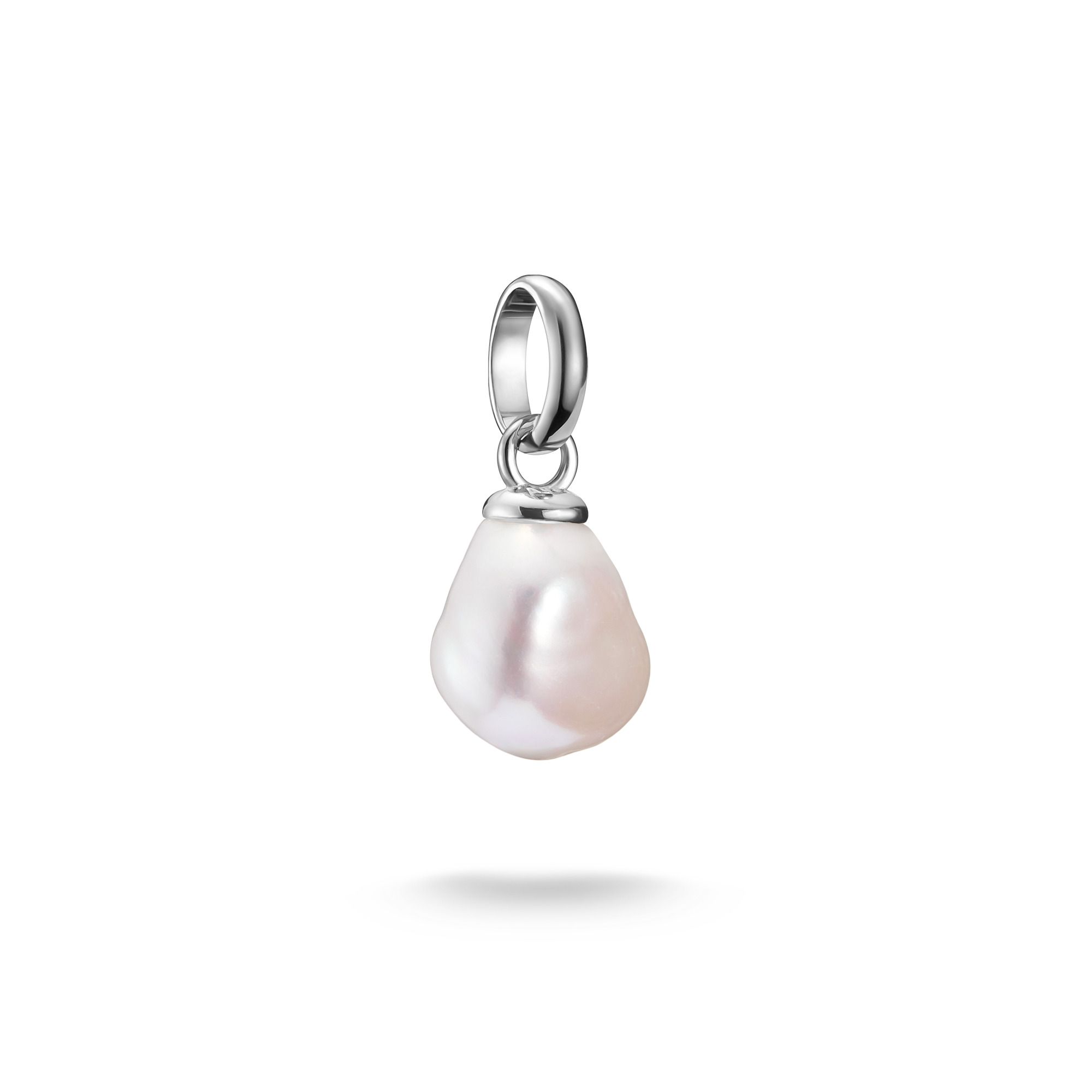 Thomas Sabo Charm-Anhänger, 925er Silber mit Süßwasserzuchtperle, 19x9mm, weiß/silber