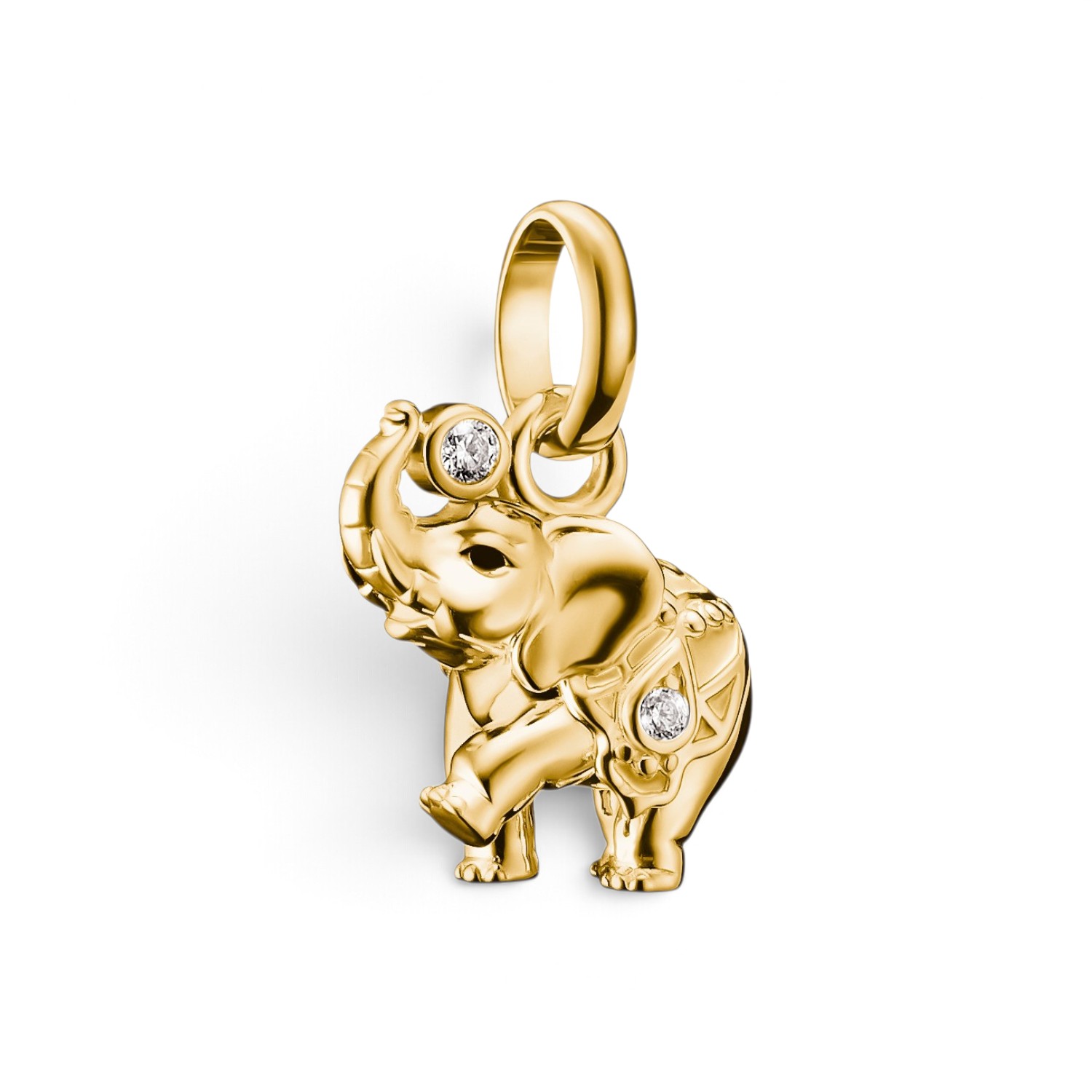 Thomas Sabo Charm Anhänger Elefant – 18k vergoldet mit weißem Zirkonia, goldfarben, Damen