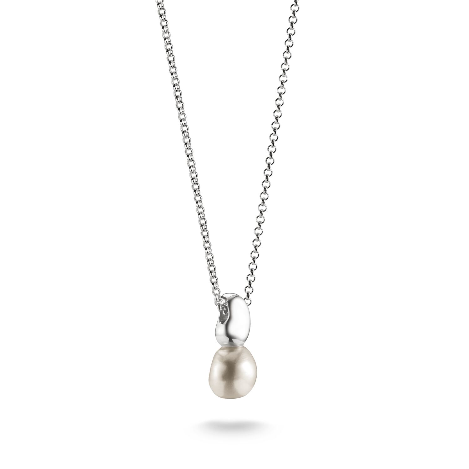 Thomas Sabo Kette Perle – 925 Sterling Silber mit Süßwasserzuchtperle, 40-45 cm, Damen