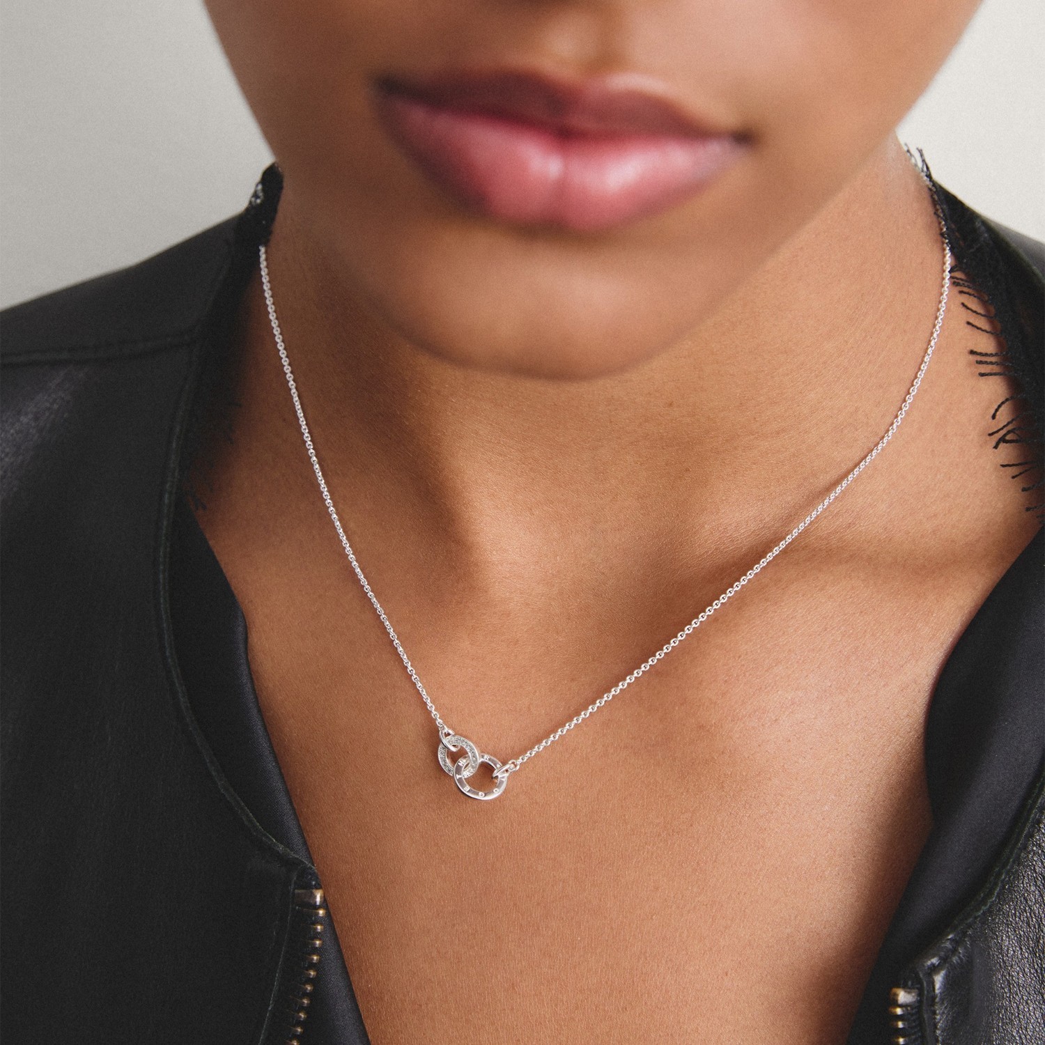 Thomas Sabo Kette Together Forever Damen – 925 Sterling Silber mit Zirkonia, 40–45 cm