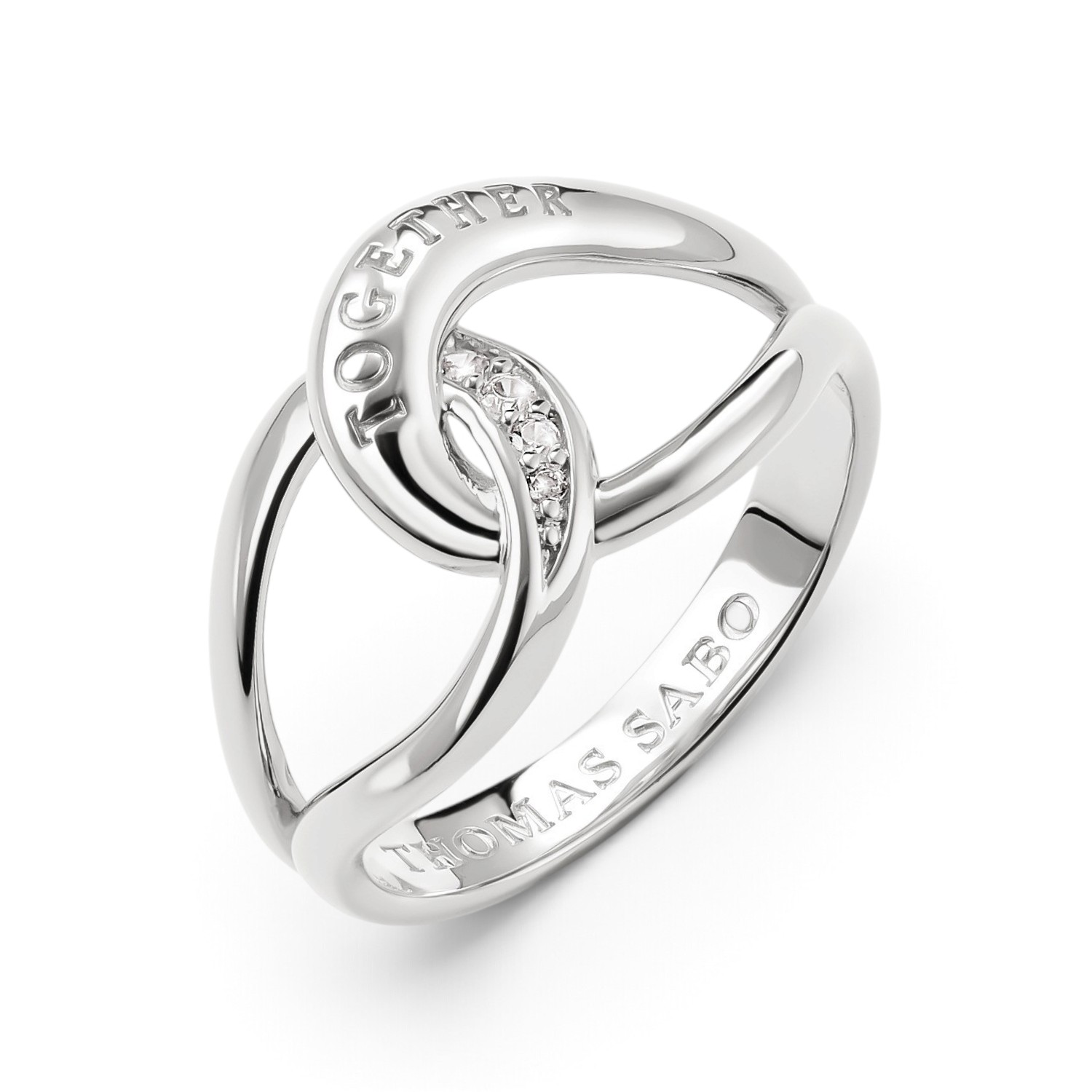 Thomas Sabo Ring Together – Damenring 925 Sterling Silber mit Zirkonia, Größe 56
