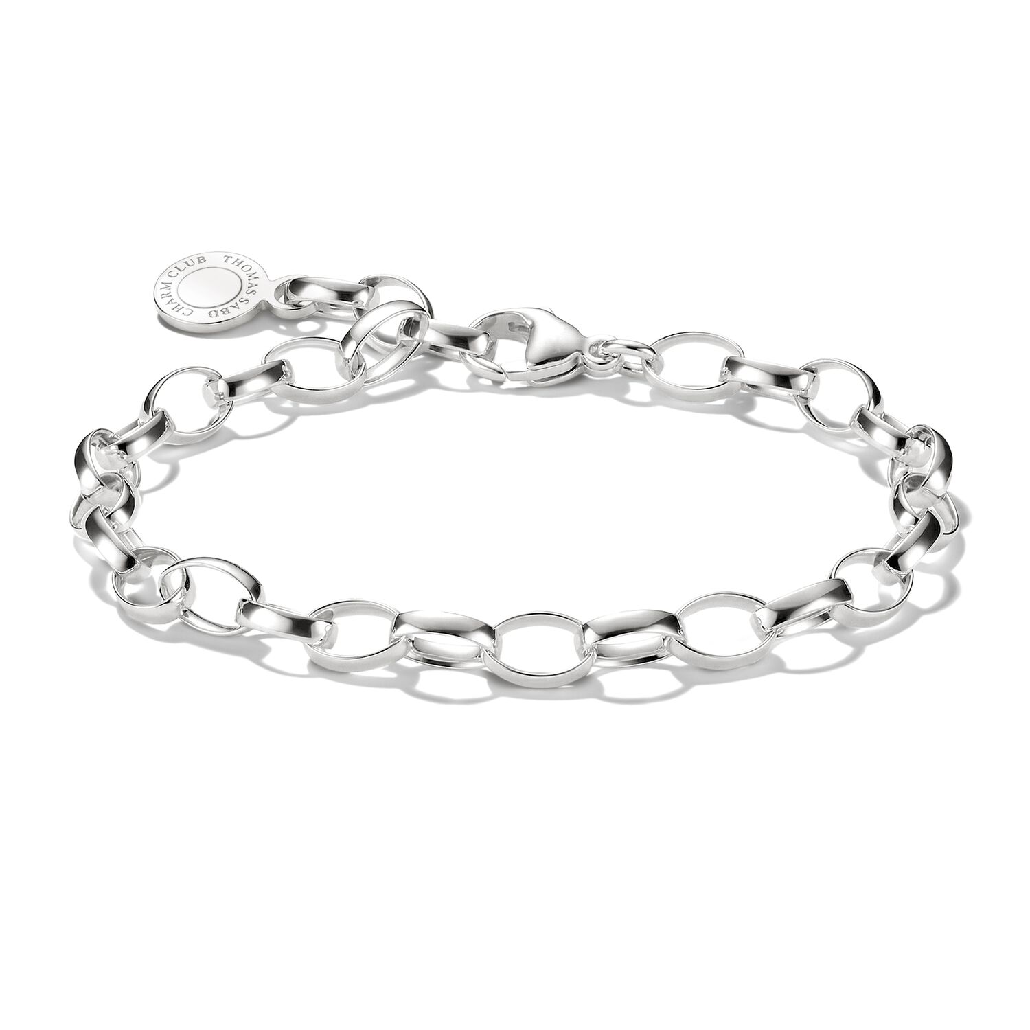 Thomas Sabo Charm-Armband Damen 19 cm, Premium Legierung feinsilberplattiert, silberfarben