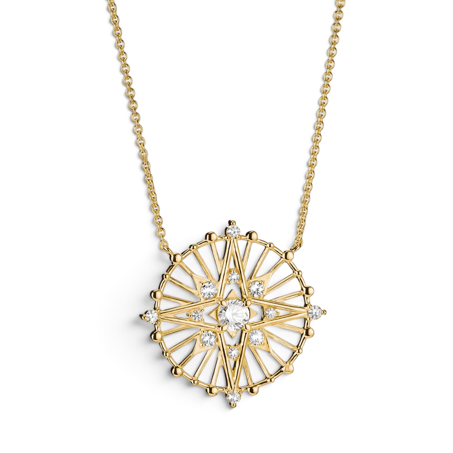 Thomas Sabo Kette mit weißem Zirkonia – Damen, 18k vergoldet, goldfarben, 40–45 cm