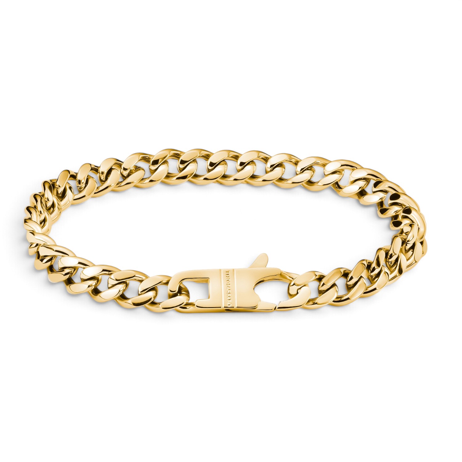 Thomas Sabo Panzerarmband Herren – Edelstahl 316L mit Gelbgold-Finish, goldfarben, 20 cm