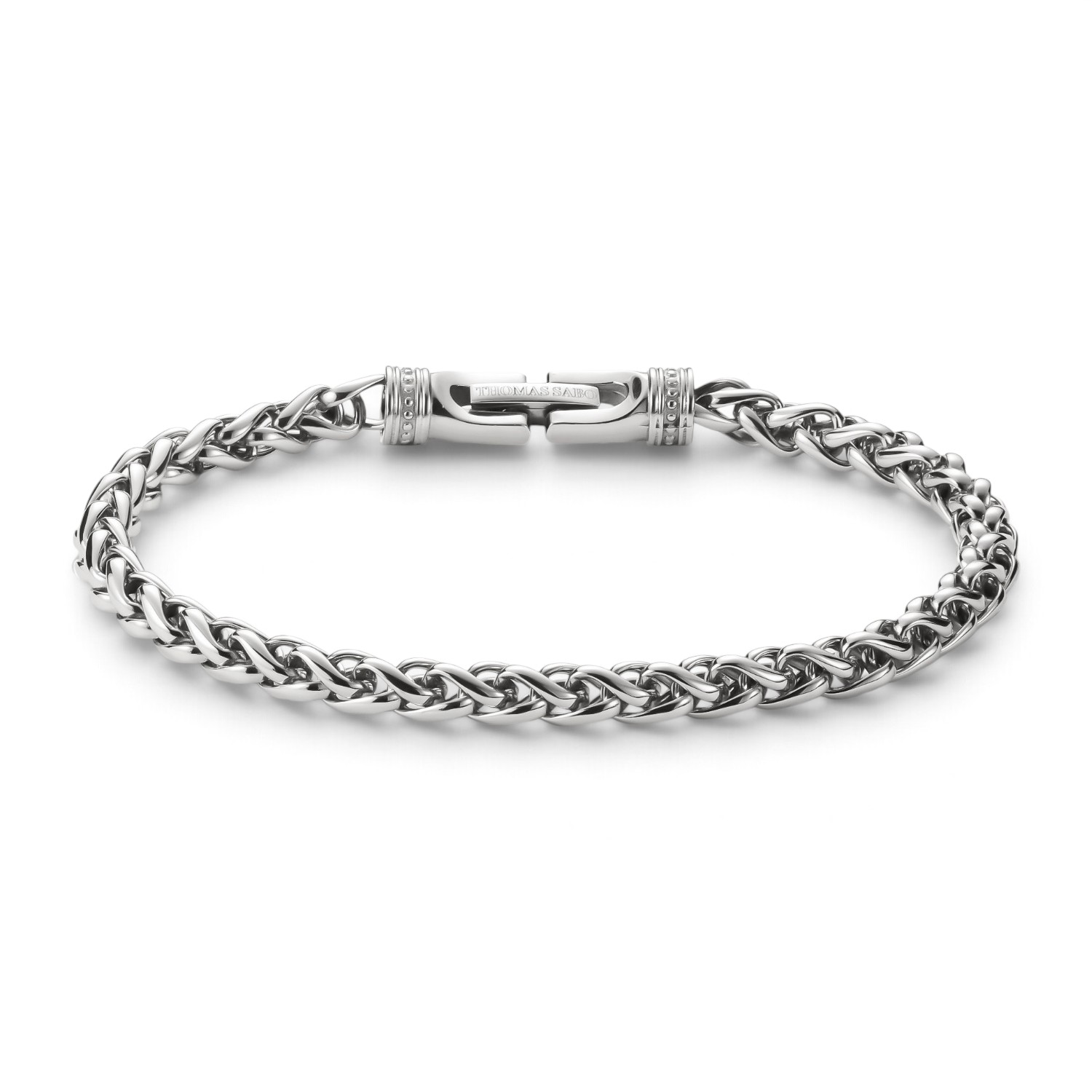 Thomas Sabo Zopfarmband Herren – Edelstahl 316L, silberfarben, 5 mm, 20,5/22 cm