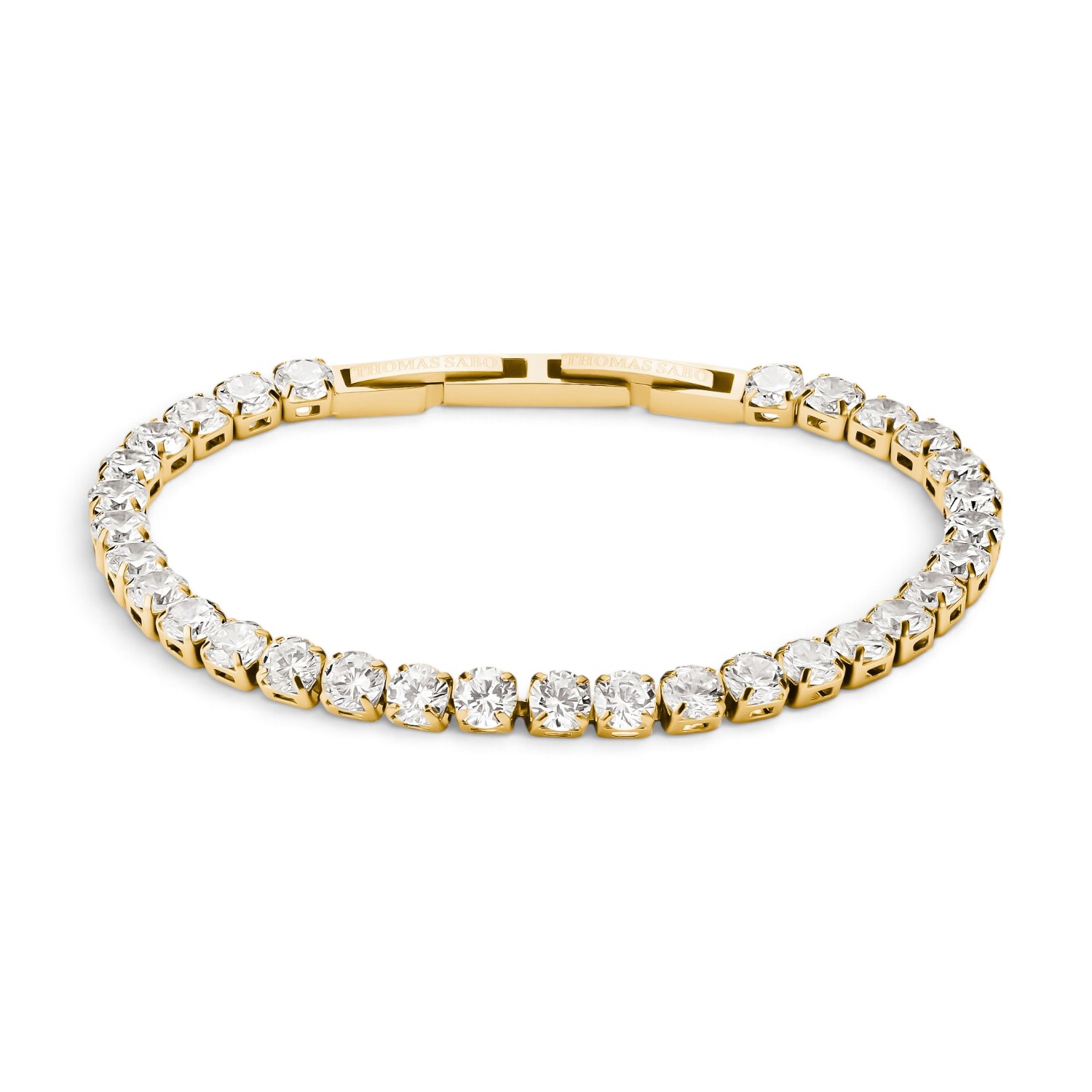 Thomas Sabo Tennisarmband Edelstahl 316L goldfarben mit weißem Zirkonia, 4 mm, 18,5/20 cm