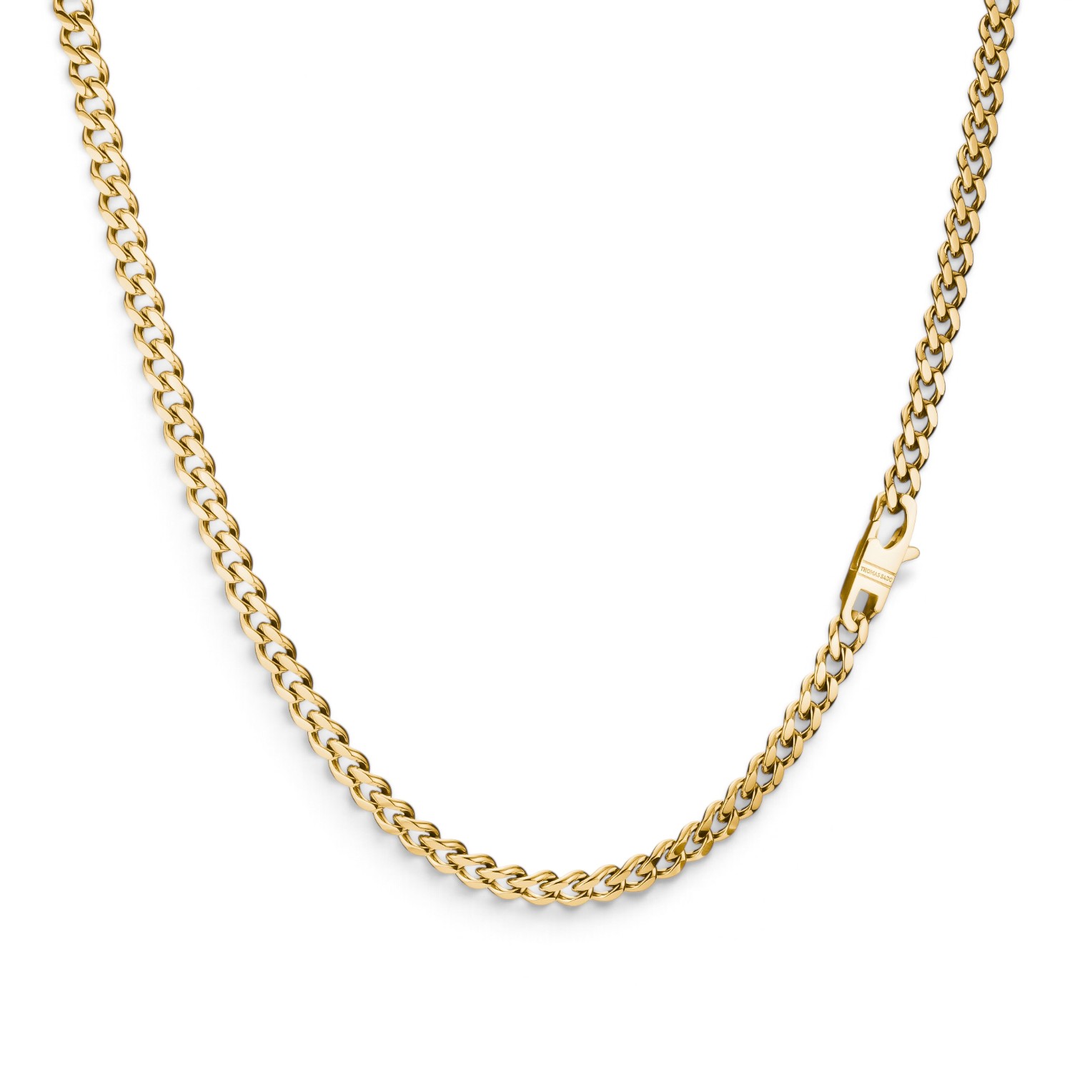 Thomas Sabo Panzerkette Herren 7 mm, 55 cm – Edelstahl 316L mit Gelbgold-Finish, goldfarben
