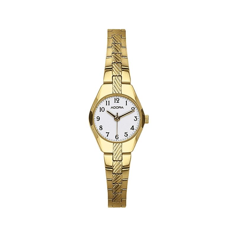 Schmidt Damen Armbanduhr 19mm Gold/Weiß, Edelstahl, Quarz, Wasserdicht 3 Bar