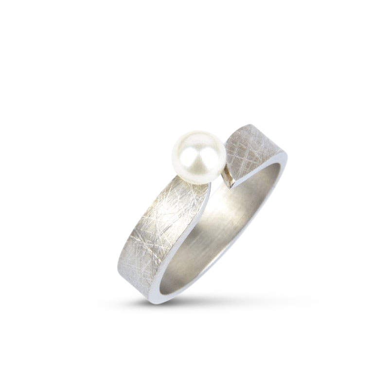 Ring mit Perle Edelstahl