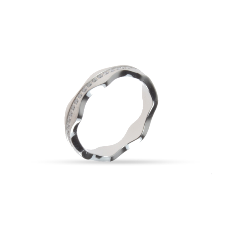 Ring 4 mm, matt/poliert, Zirko