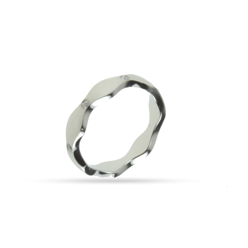 Ring 4 mm, matt, Zirkonia whit