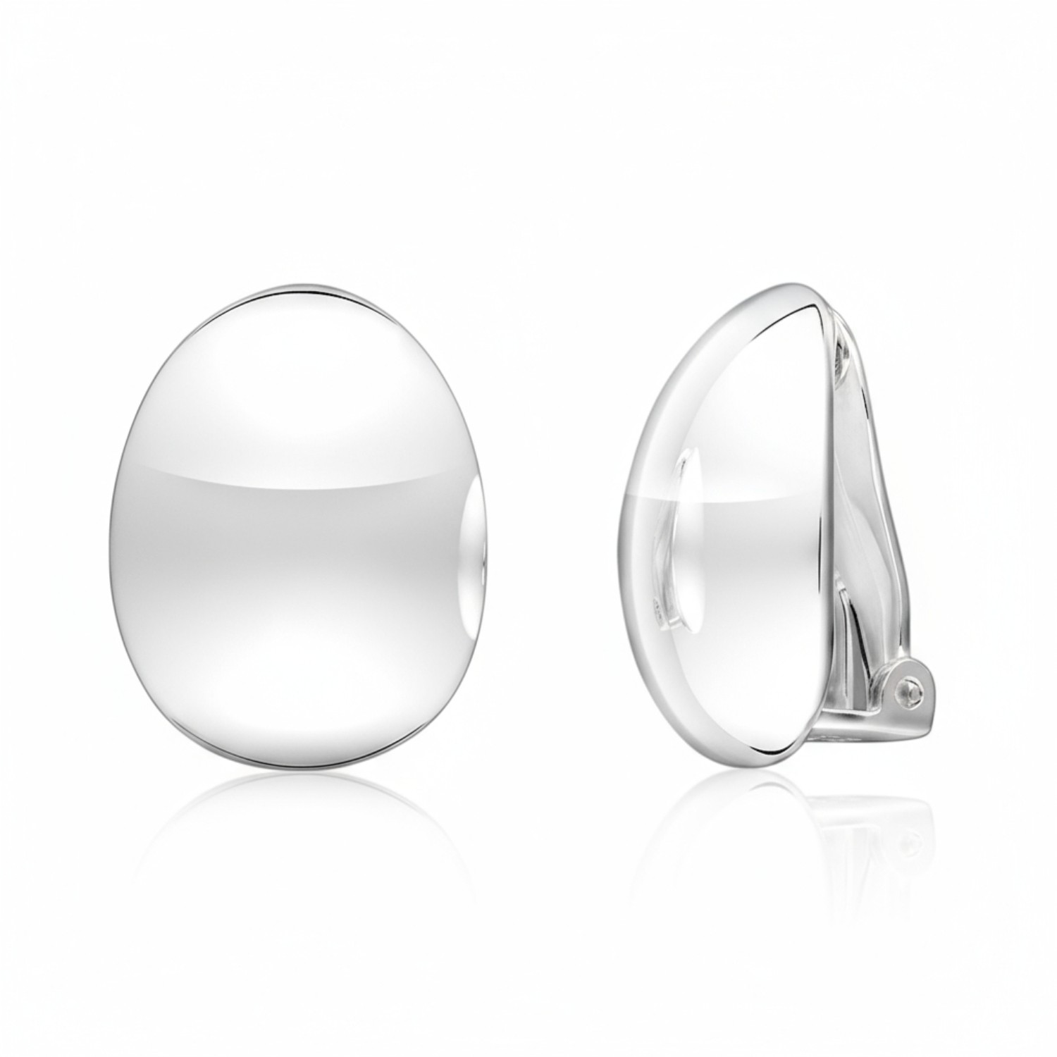 Quinn Ohrclips aus 925 Silber für Damen, silberfarben, 21x24mm, eleganter Ohrschmuck