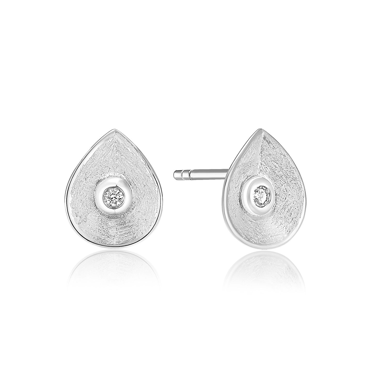 Quinn Ohrstecker mit 2 Brillanten 0,02 ct - Damen Ohrschmuck aus 925 Silber, silberfarben