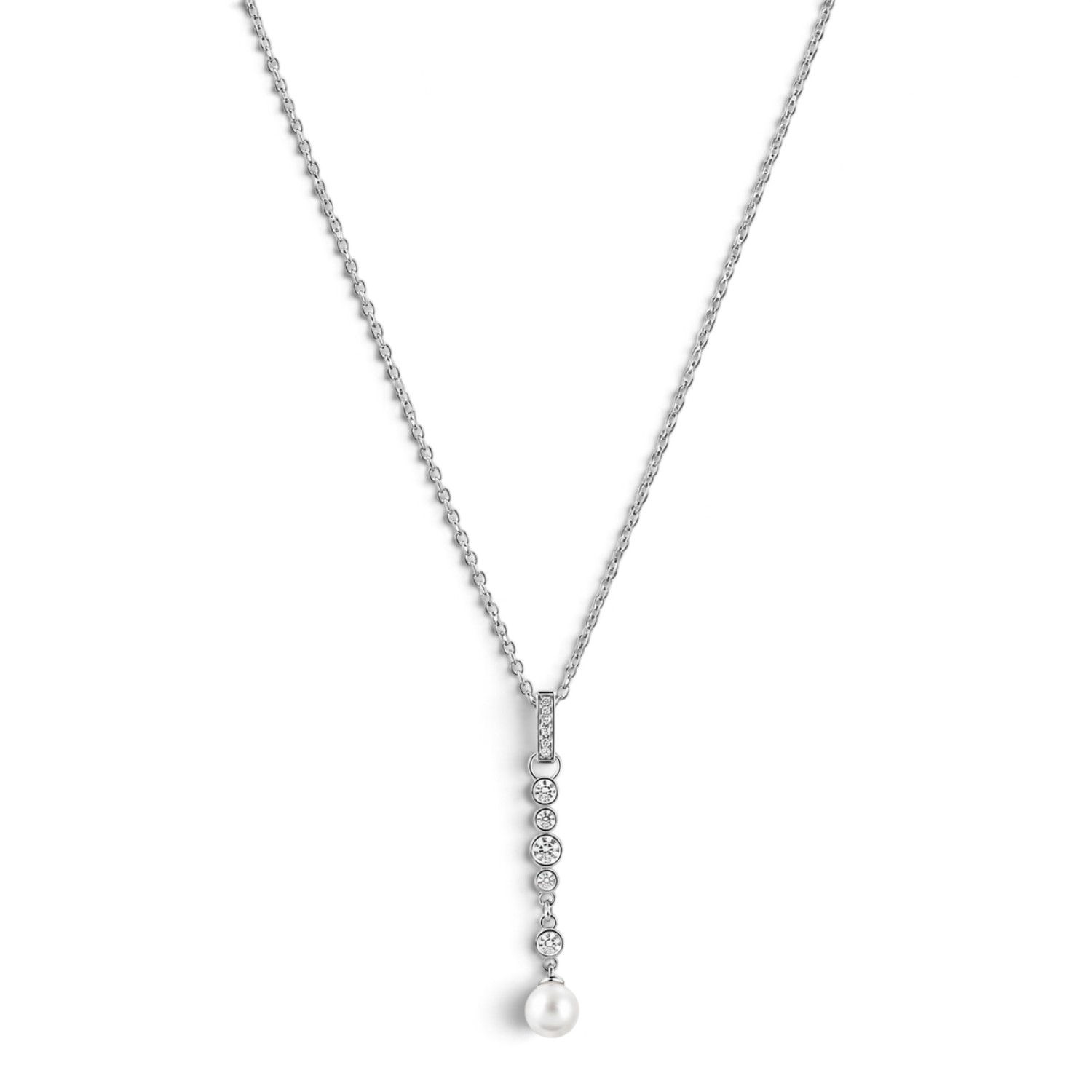 JETTE Kette PEARL Damen – 925 Silber, silberfarben, 45–48 cm längenverstellbar