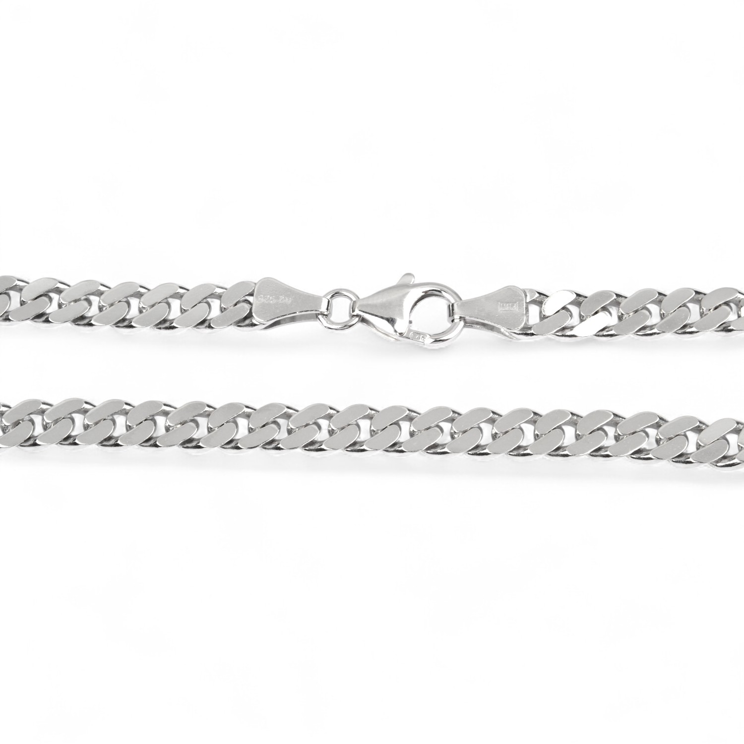 Schmidt Panzerarmband für Herren aus 925er Silber, 4mm, silberfarben, 21cm Armschmuck