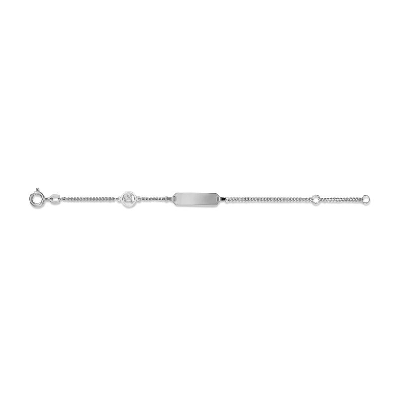 Schmidt Kinder ID-Armband aus 925er Silber, Kettenlänge 14cm, silberfarben