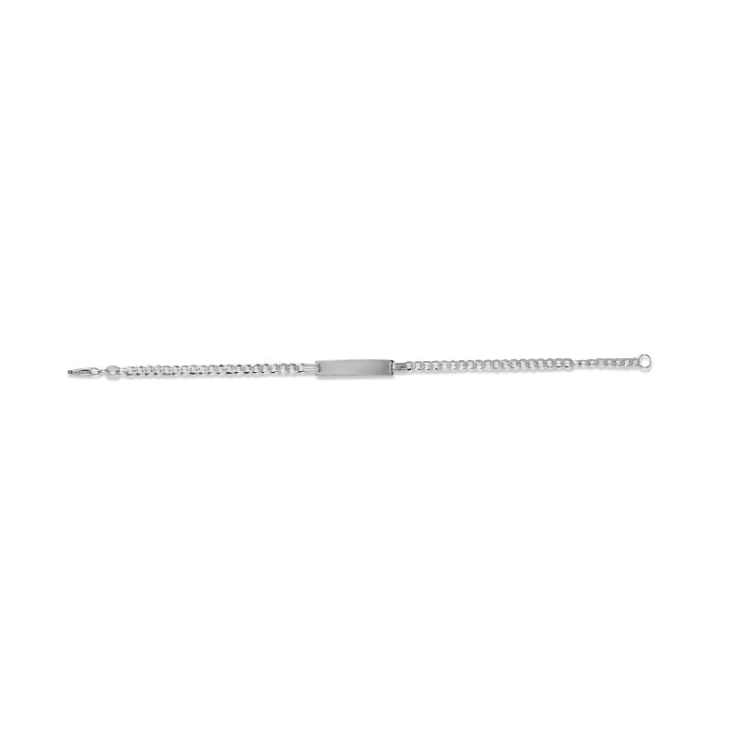 Schmidt ID-Armband 925er Silber, Armschmuck für Damen, 18cm – Silberfarben