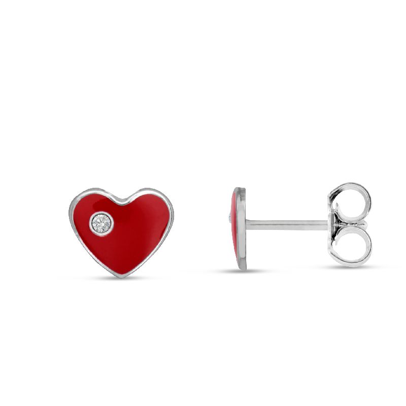 Schmidt Ohrstecker 925 Silber, 5mm Zirkonia rot, für Damen und Kinder