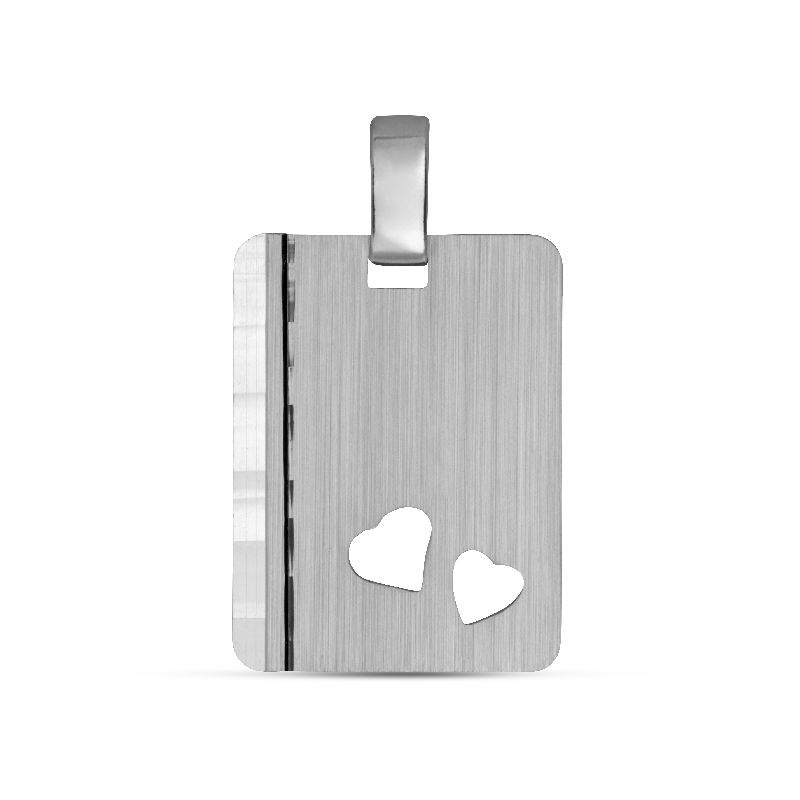Schmidt Gravurplatte Anhänger aus 925 Silber für Damen, Hauptfarbe Silber