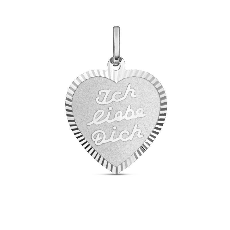 Schmidt Gravurplatte Anhänger 925 Silber für Damen, Trageort silber