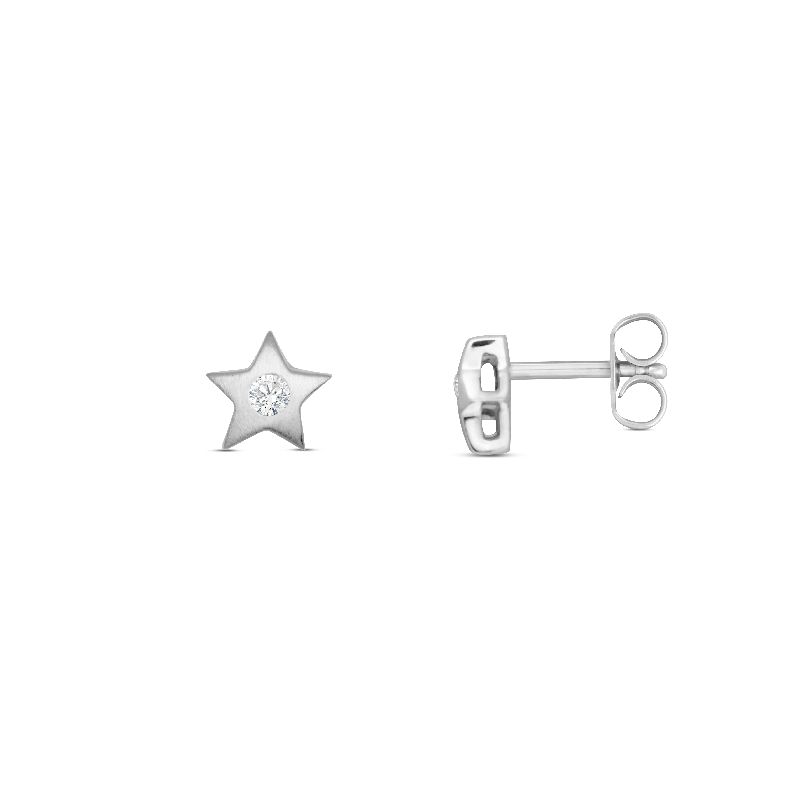 Schmidt Ohrstecker 925 Silber mit Zirkonia, Ø 5mm für Damen und Kinder, silber