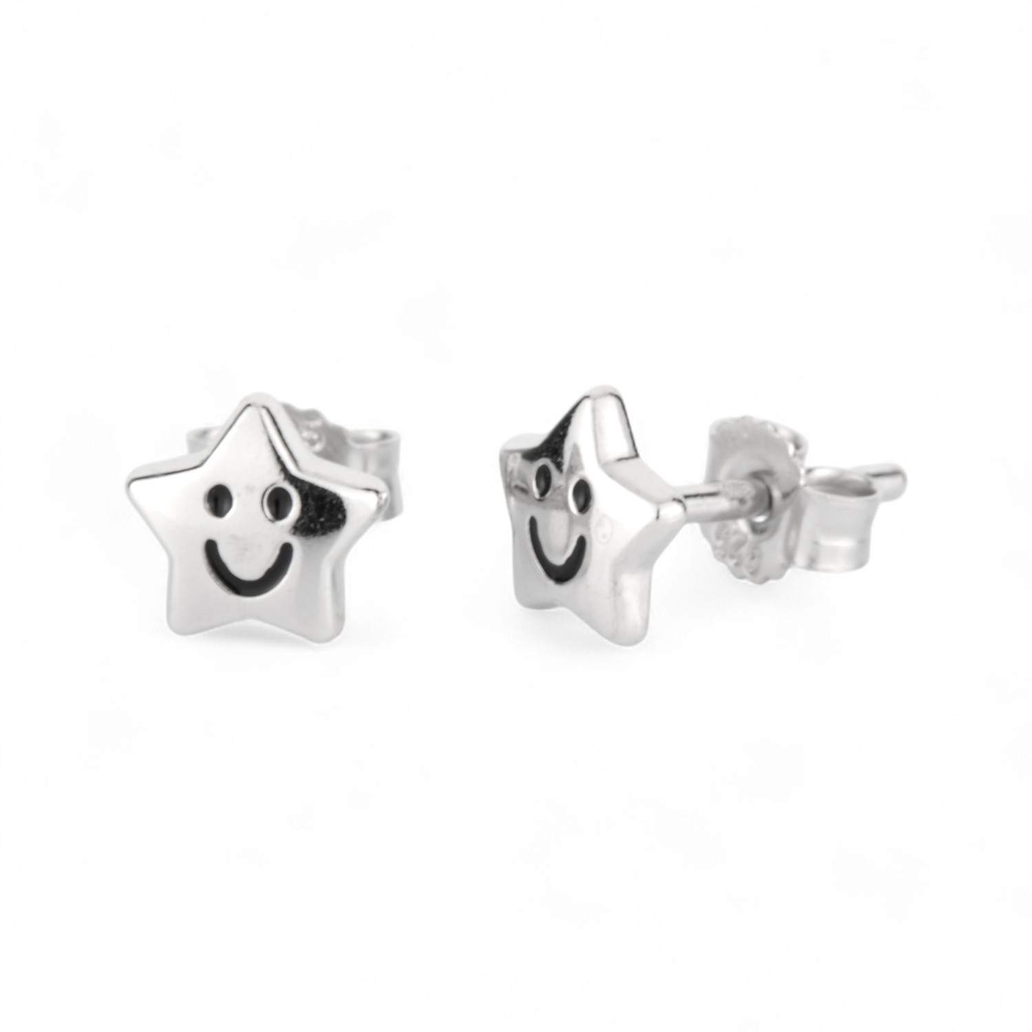 Schmidt Kinderohrstecker Stern 925 Silber, 6,2mm, silberfarben für Kinder
