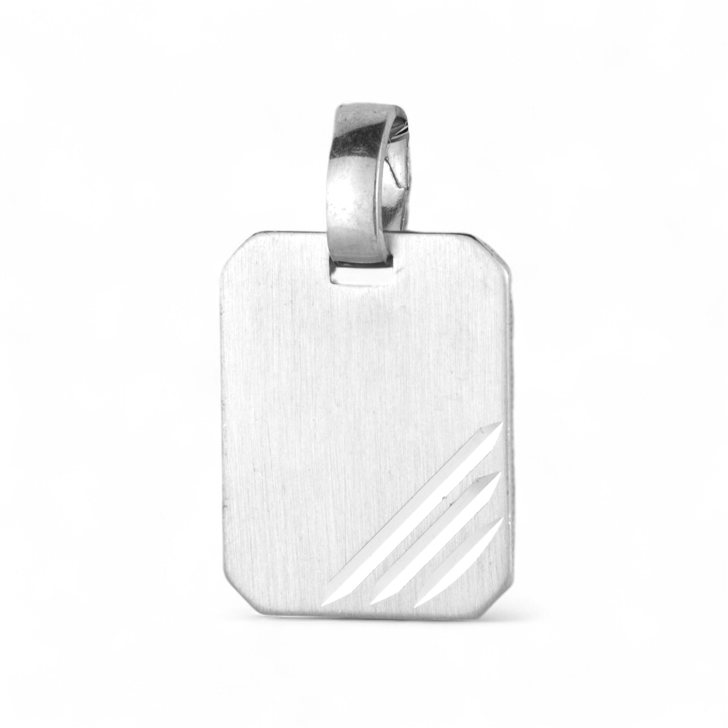 Schmidt Gravurplatte Anhänger Silber 925, 17,8x13,8mm, silberfarben, für Damen und Herren