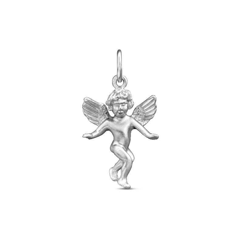 Schmidt Anhänger Engel 925er Silber, Ø 16mm, für Damen und Kinder - Silberfarben