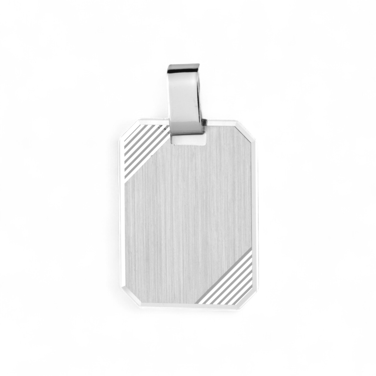 Schmidt Gravurplatte 925 Silber, 18x13,4mm, silberfarben, für Damen und Herren