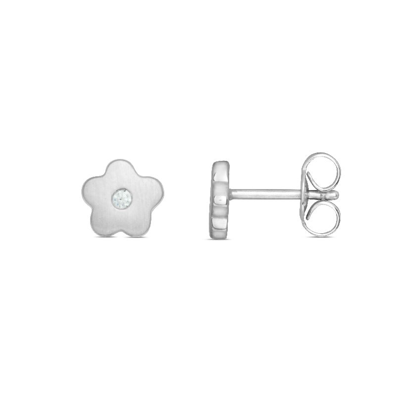 Schmidt Kinderohrstecker Silber 925, Zirkonia, Ø 5mm, Ohrschmuck für Damen und Kinder