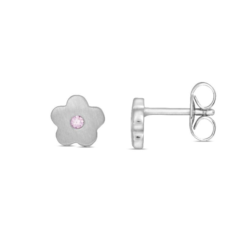 Schmidt Kinderohrstecker Ø 5mm aus 925er Silber mit Zirkonia für Damen und Kinder