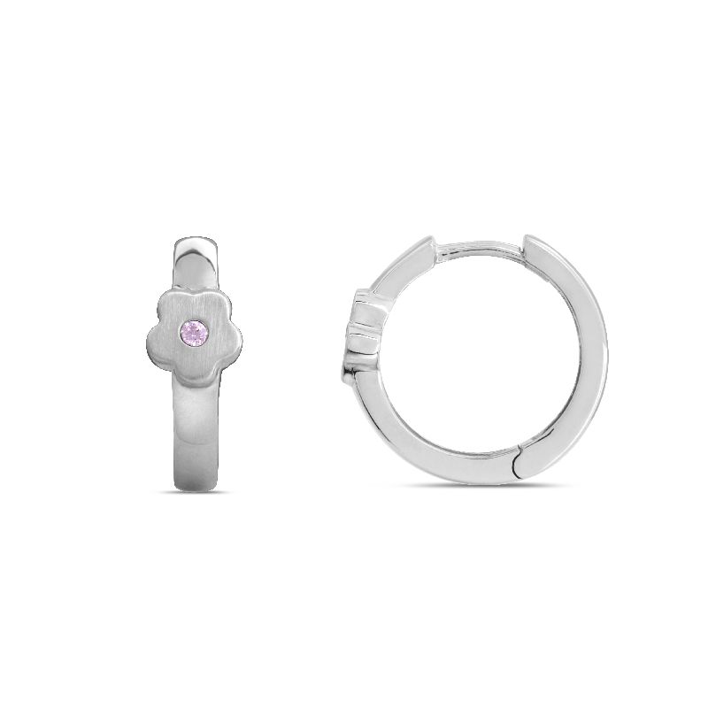 Schmidt Creole Ohrschmuck für Kinder - Silber 925 mit rosa Zirkonia