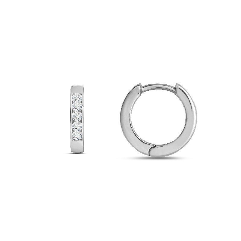 Schmidt Creole Silber 925 für Damen, Ø 10,5mm, silberfarben mit Zirkonia