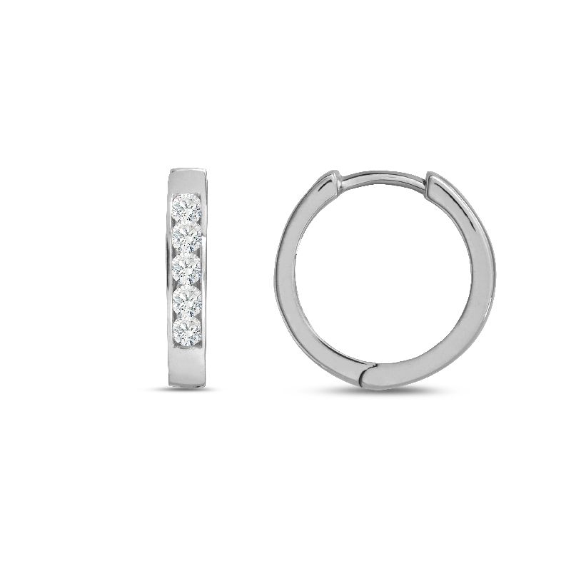 Schmidt Creole Silber 925, Zirkonia, Ø 13mm, silberfarben, Damen Ohrschmuck