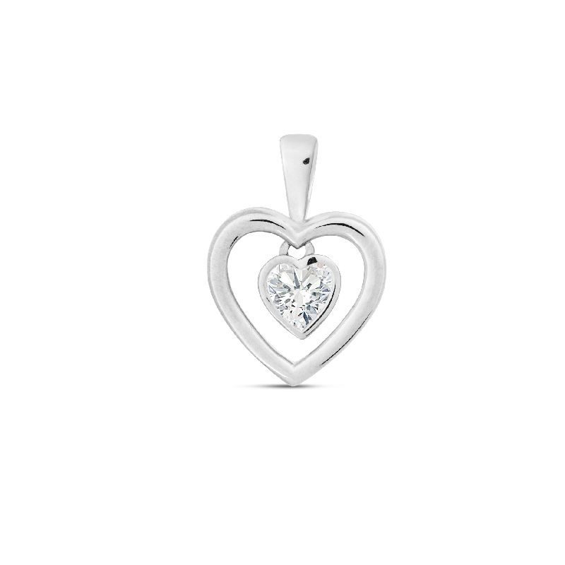 Schmidt Anhänger Silber 925 mit Zirkonia, Ø 13mm für Damen, Silberfarben