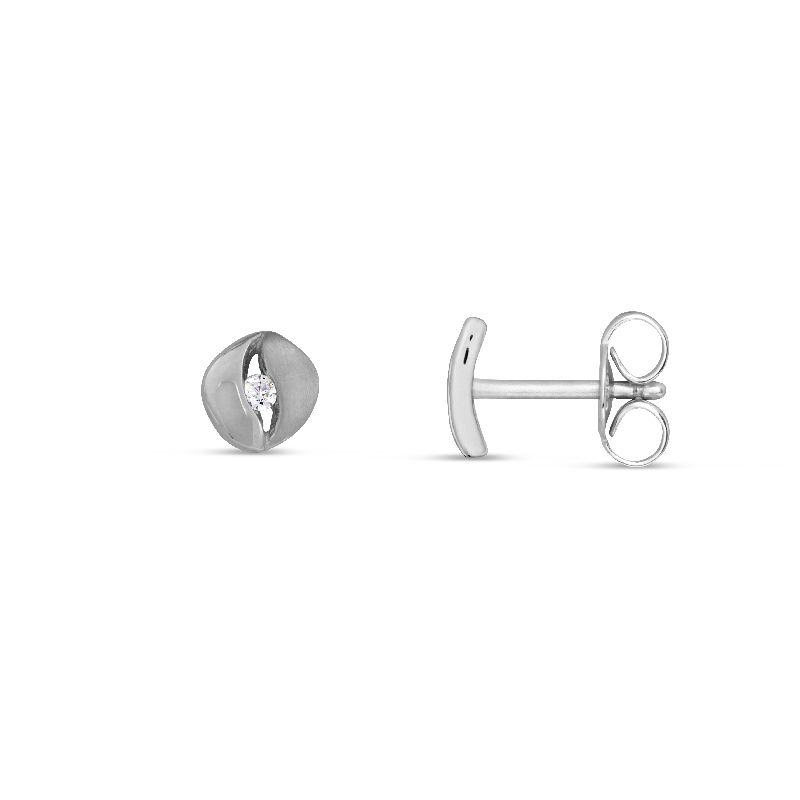 Schmidt Ohrstecker Silber 925 für Damen, 7mm, Zirkonia, silberfarben