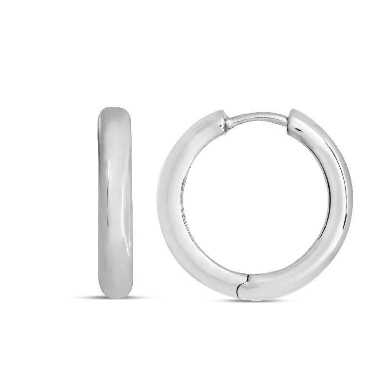 Schmidt Creole Ohrringe für Damen aus 925 Sterling Silber, Ø 17mm - Silber