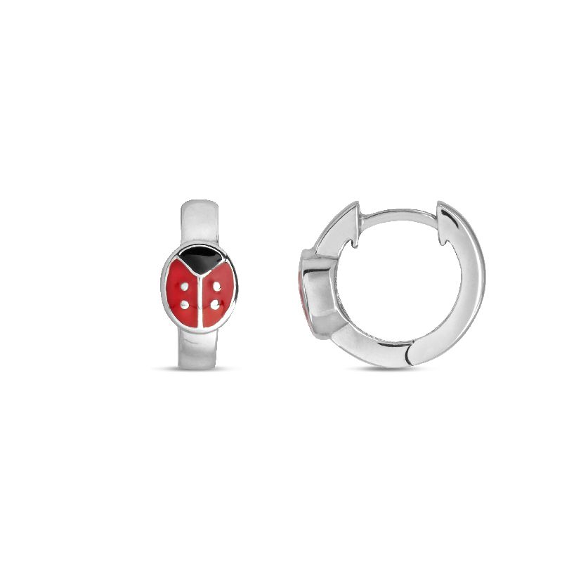 Schmidt Creole Kinder Ohrschmuck, 925 Silber mit roten Akzenten