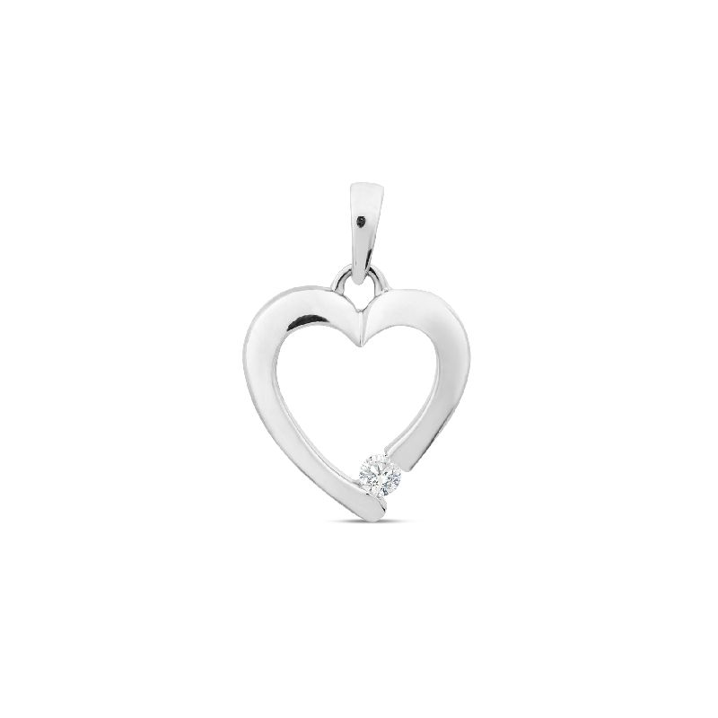 Schmidt Anhänger 925 Silber mit Zirkonia, Ø 14mm für Damen, Hauptfarbe Silber